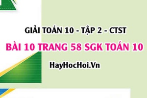 Giải bài 10 trang 58 Toán 10 tập 2 SGK Chân trời sáng tạo